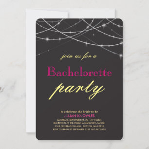 String Lights Bachelorette Invitation