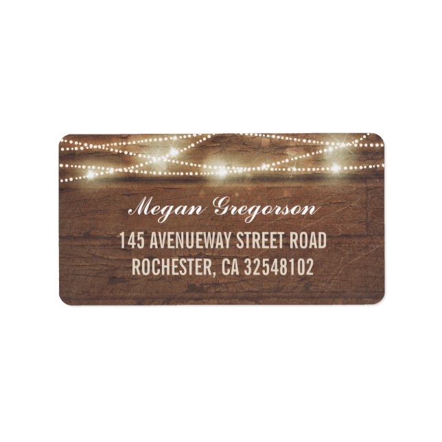 String Lights Barn Wood Rustic Label (Front)