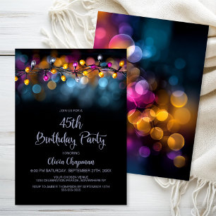String Lights Birthday Party Invitation