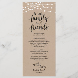 String lights, Black Place Setting Thank You Card