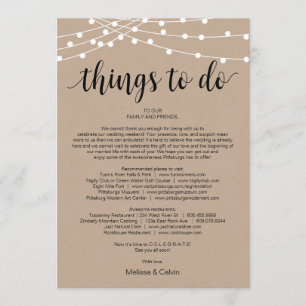 String Lights, Black, Things to do, Itinerary Card