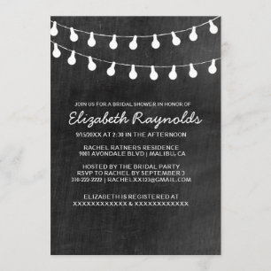 String Lights Bridal Shower Invitations