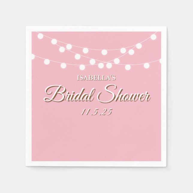 String Lights Bridal Shower Napkin (Front)