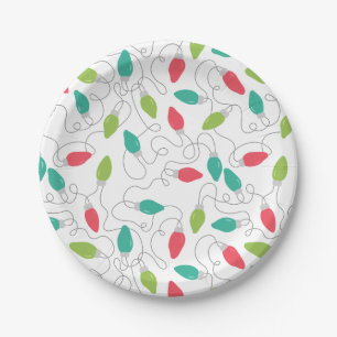 String Lights Christmas Paper Plates