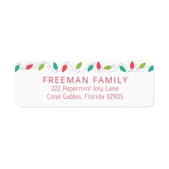 String Lights Christmas Return Address Label (Front)