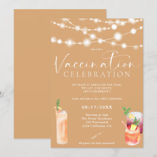 String lights cocktails Vaccination celebration Invitation