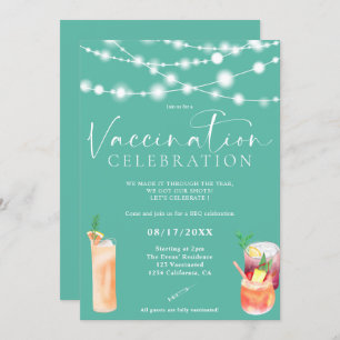 String lights cocktails Vaccination celebration Invitation