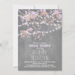 String lights cute and fancy bridal shower invitation