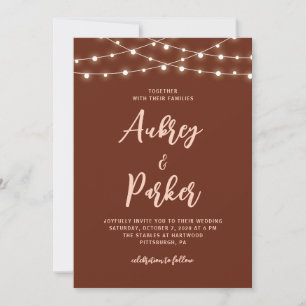 String Lights EDITABLE COLOR Wedding Invitation
