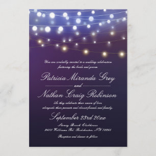 String Lights Evening Wedding Invitation