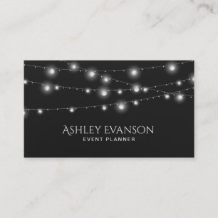 String Lights Event Party Planner Elegant Business Card