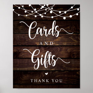String Lights, Farm Wood, Wedding Cards and Gifts Poster