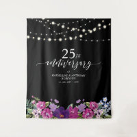 String Lights & Flowers 25th Wedding Anniversary