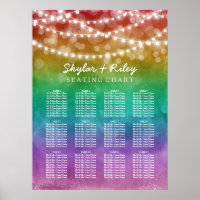 String Lights Gay Wedding Seating Chart 12 Tables