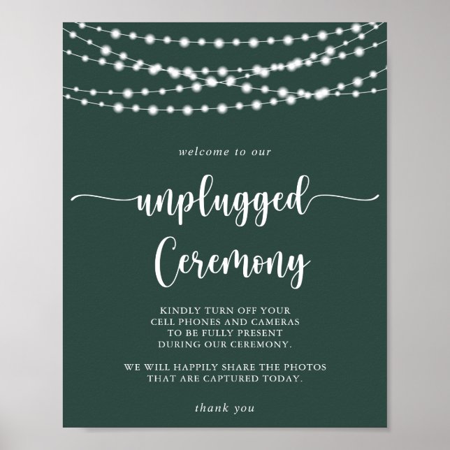 String Lights Green Unplugged Ceremony  Poster (Front)