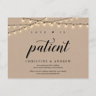 String Lights, Kraft, Love is patient, postponed Postcard