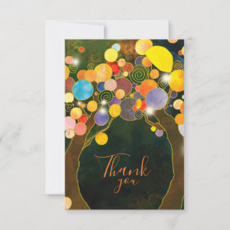 String Lights Love Trees Wedding Thank You Card
