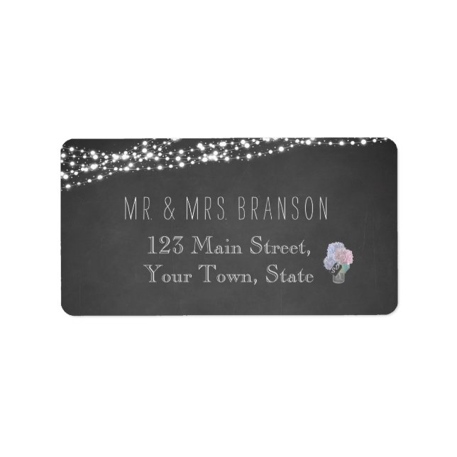 String Lights Mason Jar Chalkboard Address Labels (Front)