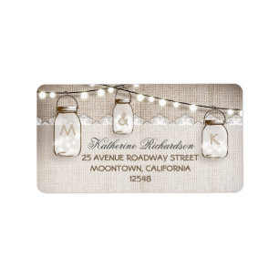 string lights mason jars address labels