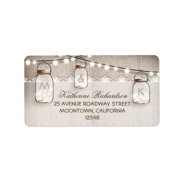 string lights mason jars address labels (Front)