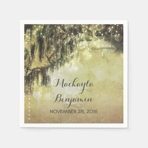 String Lights Mossy Tree Branches Napkin