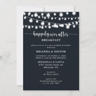String Lights Night Before Rehearsal Dinner  Invitation