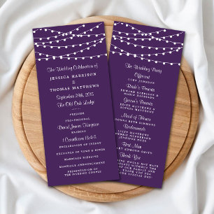 String Lights On Purple Wedding Program