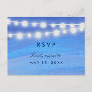 String lights on the water RSVP Invitation Postcard