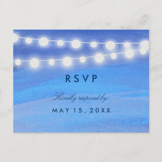 String lights on the water RSVP Invitation Postcard