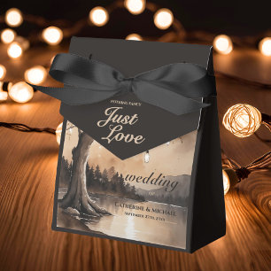 String Lights On Tree Romantic Country Wedding  Favor Box