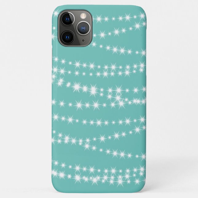 String Lights on turquoise iPhone Case (Back)