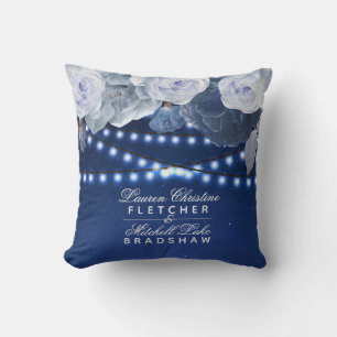 String lights Photo Wedding Throw Pillow