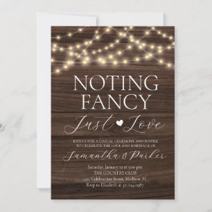 String Lights Rustic Nothing Fancy Just Love  Invitation
