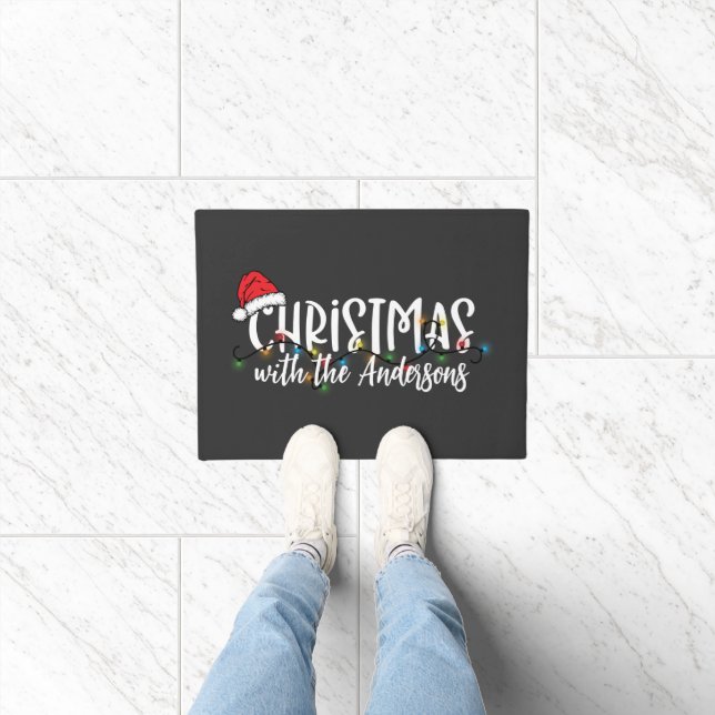 String Lights Santa Hat Christmas Doormat (Indoor)