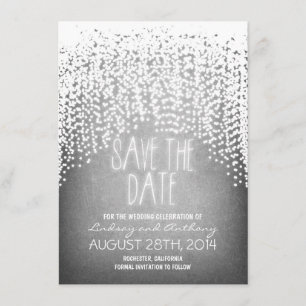 string lights shine rustic save the date cards