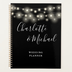 String Lights Signature Script Black White Wedding Planner