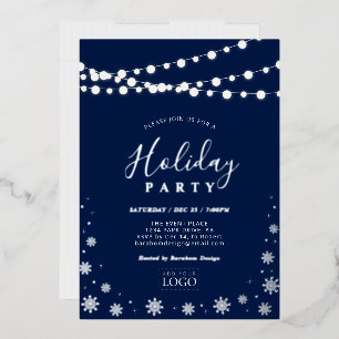 String Lights & Snow   Company Logo Holiday Party 