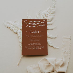 String Lights Terracotta Wedding Reception   Enclosure Card