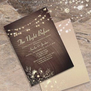 String Lights The Night Before Rehearsal Dinner  Invitation
