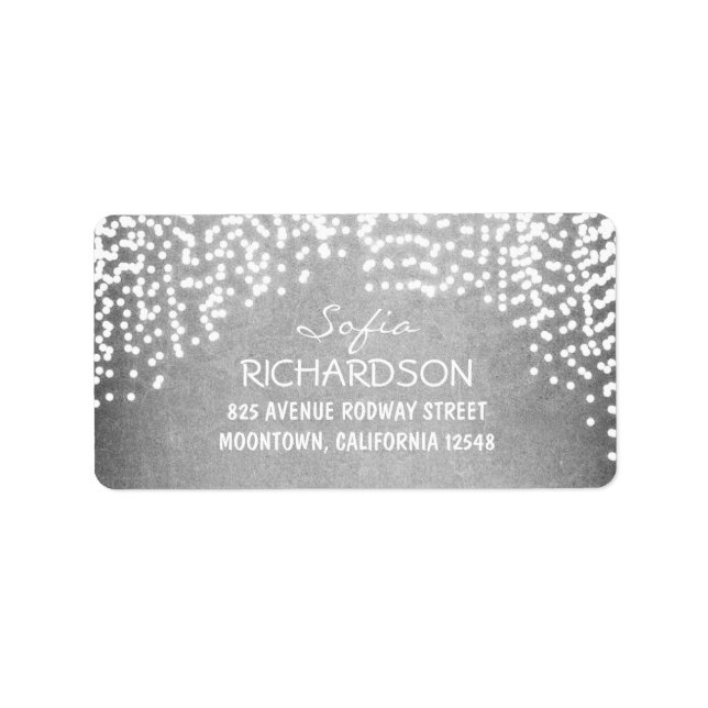 string lights vintage wedding address labels (Front)