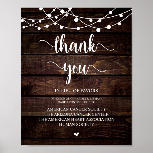 String Lights, Wedding Donation, Contribution Poster (Front)