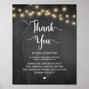 String Lights, Wedding Donation, Contribution Poster