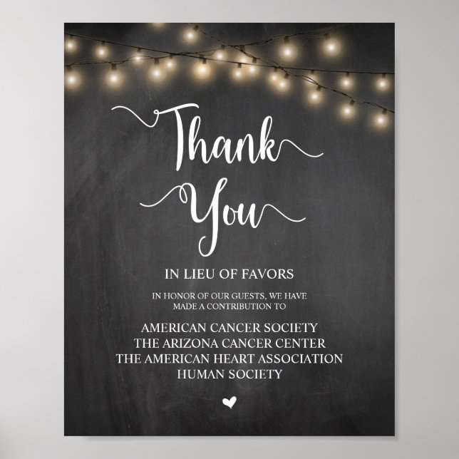 String Lights, Wedding Donation, Contribution Poster (Front)