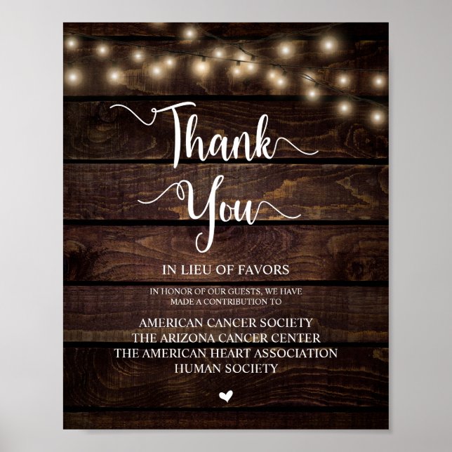 String Lights, Wedding Donation, Contribution Poster (Front)