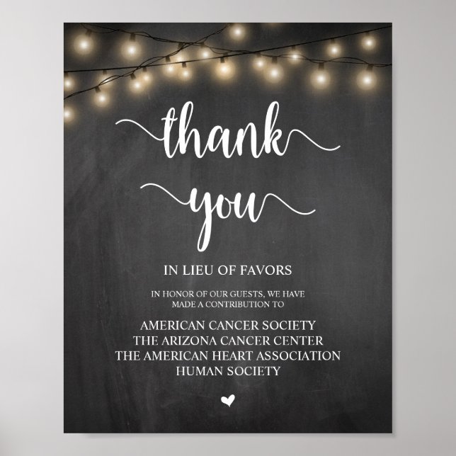String Lights, Wedding Donation, Contribution Poster (Front)
