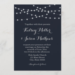 String lights wedding invitation