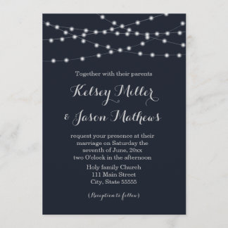 String lights wedding invitation