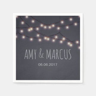 String lights wedding napkin