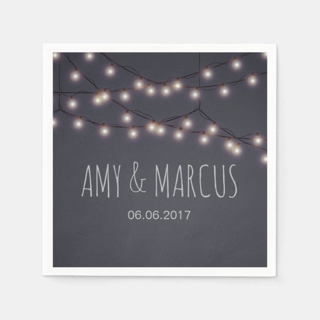 String lights wedding napkin (Front)