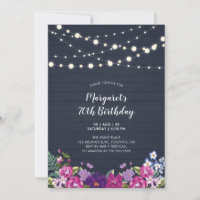 String Lights & Wood | Floral Adult Birthday Party